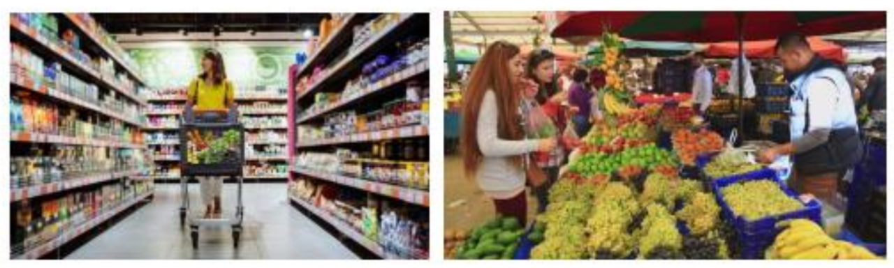 Supermarket and bazaar shopping comparison