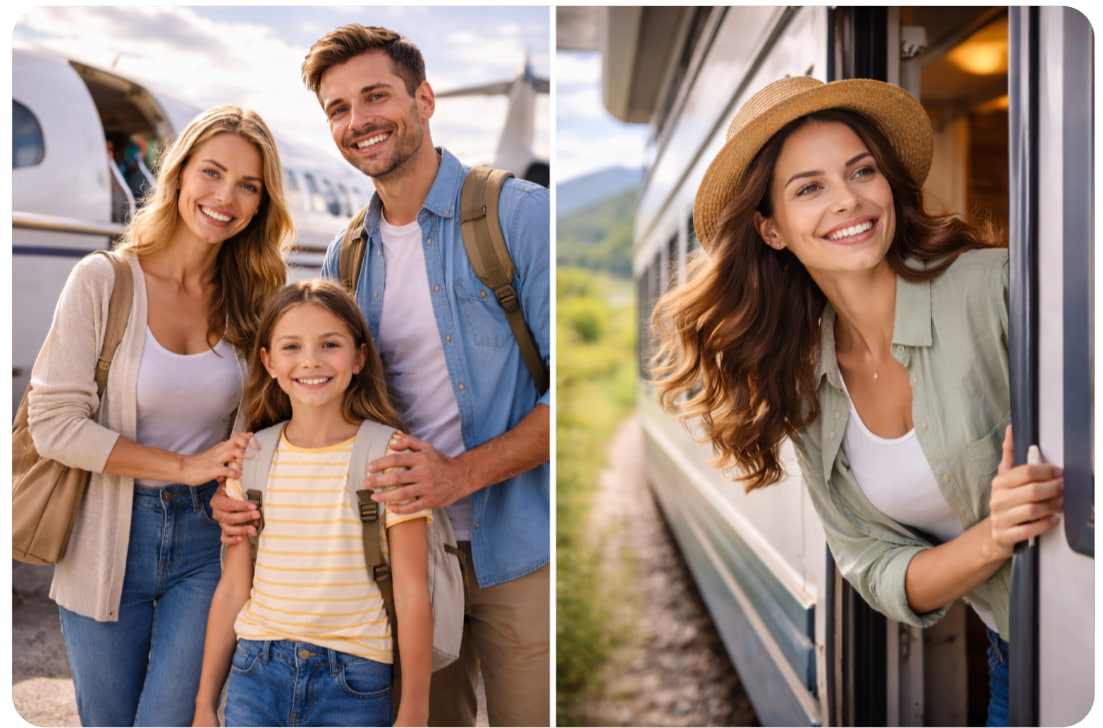 Family travel and solo train travel comparison